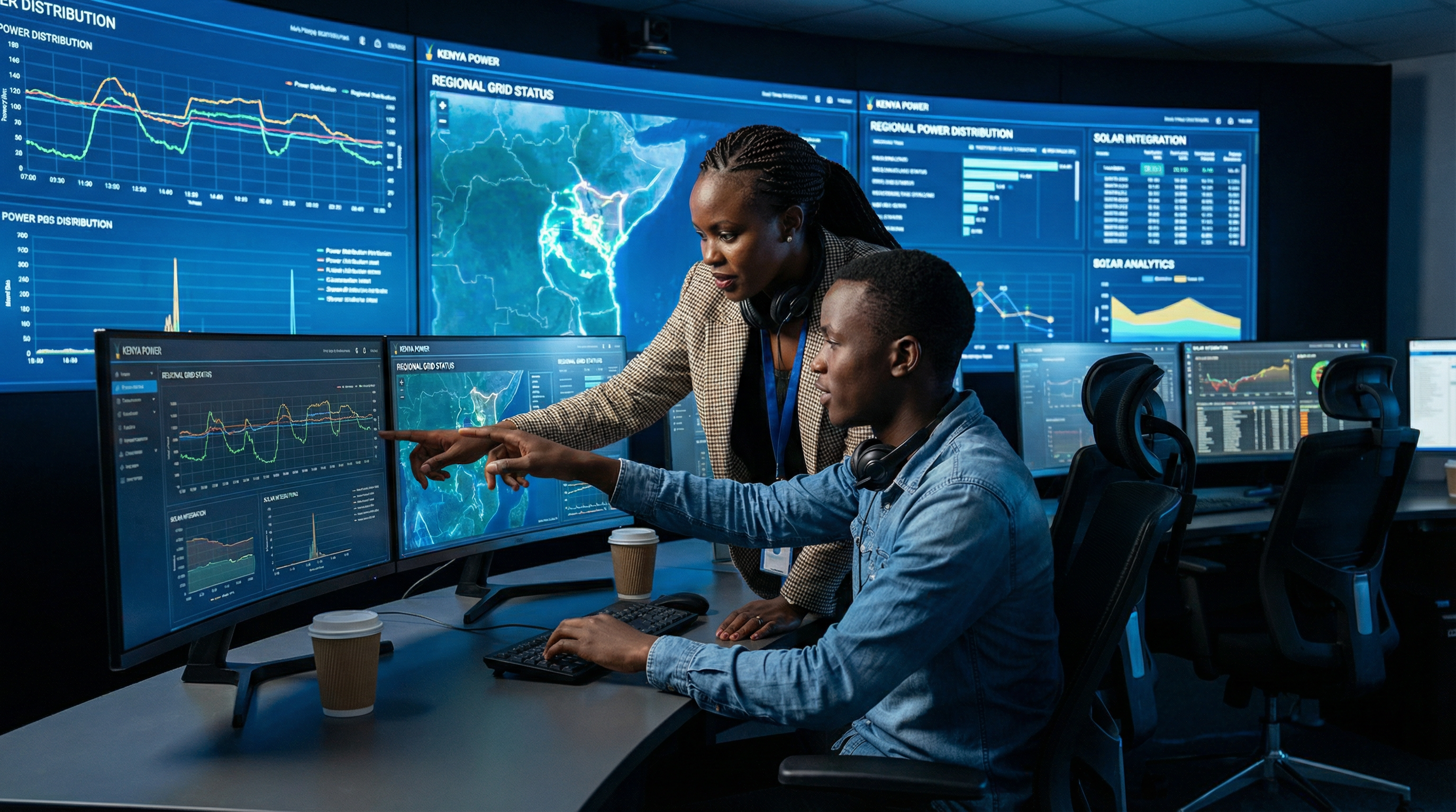 Energy operations control room in Africa